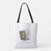 Notitieboek Koffie tweede graad leraar zwart prepp Tote Bag (Achterkant)