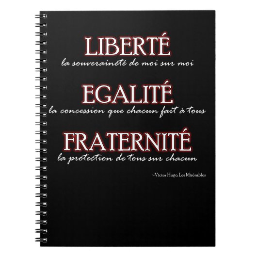 Notitieboek: Liberté, Egalité, Fraternité Notitieboek (Voorkant)