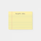Notitieboek Lijnen Geel Jouw naam toevoegen Post-it® Notes (Voorkant)