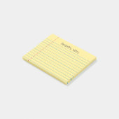 Notitieboek Lijnen Geel Jouw naam toevoegen Post-it® Notes (Schuin)