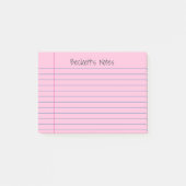 Notitieboek Lines Pink Voeg Jouw naam toe Post-it® Notes (Voorkant)