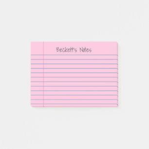 Notitieboek Lines Pink Voeg Jouw naam toe Post-it® Notes