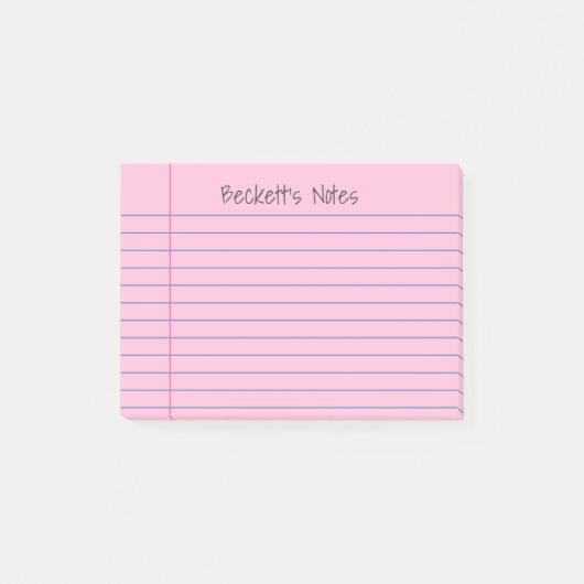 Notitieboek Lines Pink Voeg Jouw naam toe Post-it® Notes (Voorkant)