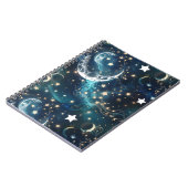 Notitieboek – Luxe Icy Blue Hemelse Maanfasen (Linkerzijde)