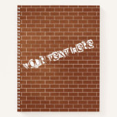 Notitieboek met bakstenen muur en aangepaste tekst (Voorkant)