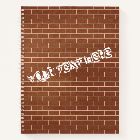 Notitieboek met bakstenen muur en aangepaste tekst (Voorkant)