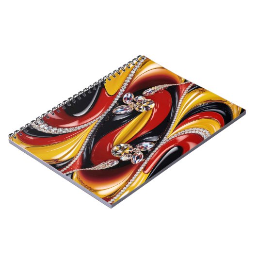 Notitieboek met Belgische kleuren Abstract Design (Linkerzijde)