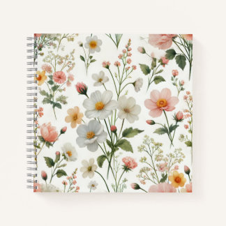 notitieboek met bloemenprint