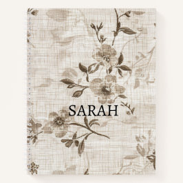 Notitieboek met Brown Floral Design