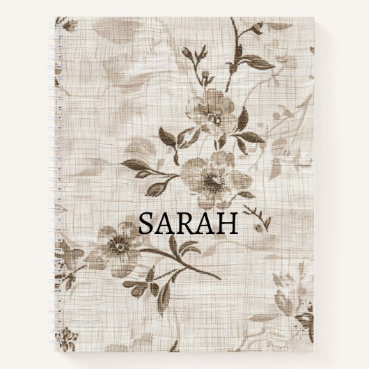 Notitieboek met Brown Floral Design (Voorkant)