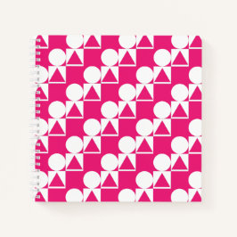 Notitieboek met cirkel, driehoek en vierkant patro