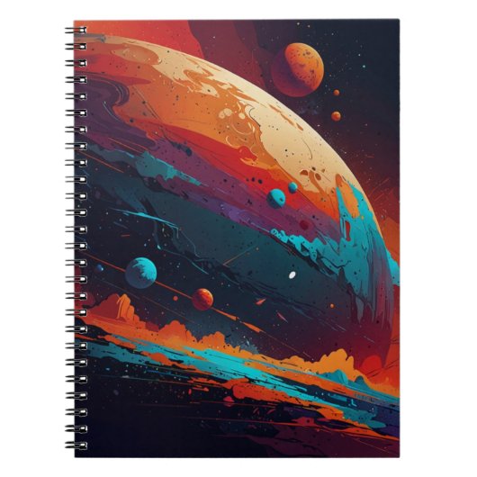 Notitieboek met Cosmic Planet Design - Ruimtekunst (Voorkant)