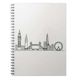 Notitieboek met de skyline van Londen - Minimalist