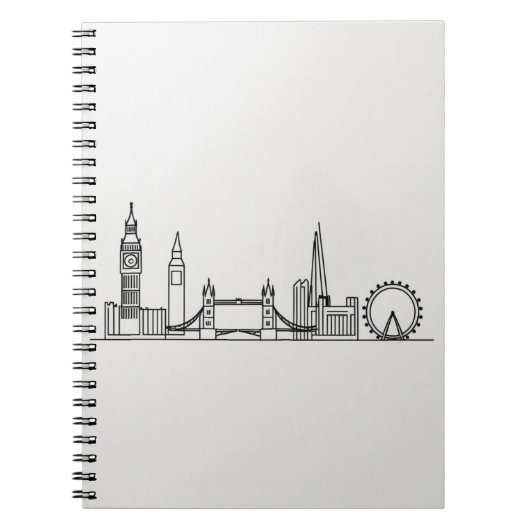 Notitieboek met de skyline van Londen - Minimalist (Voorkant)