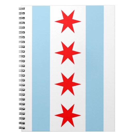 Notitieboek met de vlag van Chicago, Illinois Stat (Voorkant)