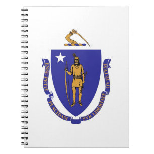 Notitieboek met de vlag van de staat Massachusetts