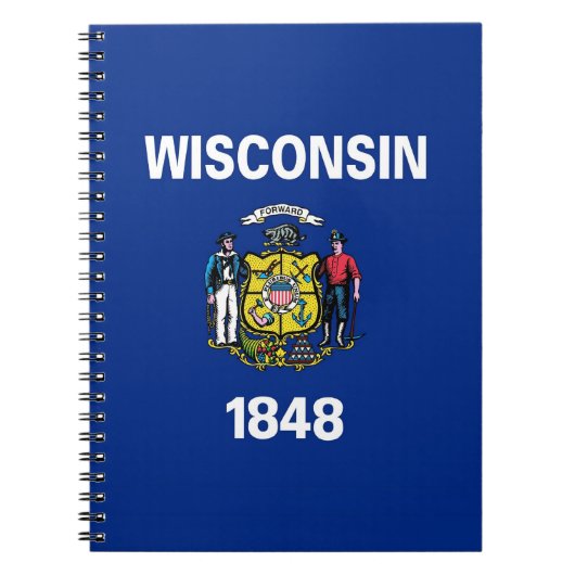 Notitieboek met de vlag van de staat Wisconsin (Voorkant)