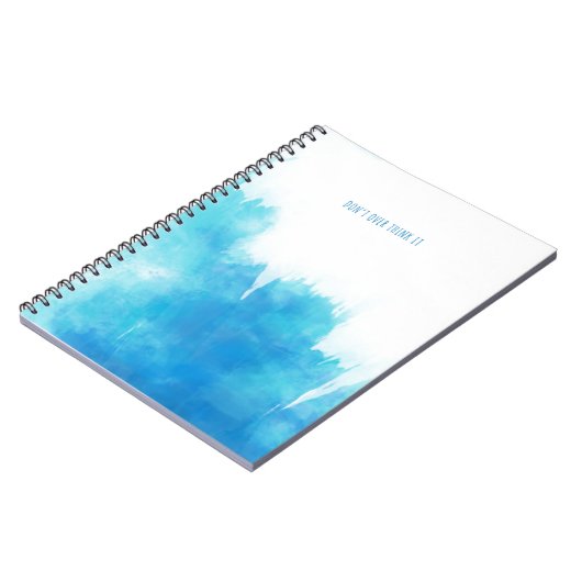 Notitieboek met "DON'T OVER THINK IT" statement. (Linkerzijde)