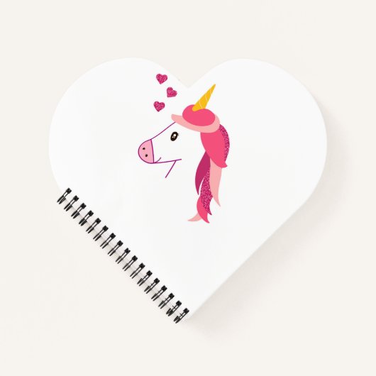 Notitieboek met een eenhoorn voor een meisje. (Voorkant)