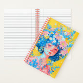 notitieboek met een meisje met een krans van blauw (Binnen)