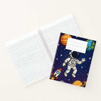 Notitieboek met een ruimtethema