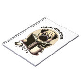 Notitieboek met een tas, koffie en boek (Linkerzijde)