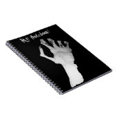 notitieboek met enge gruwelijke monsterhand (Rechterzijde)
