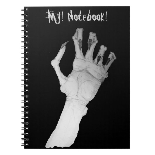 notitieboek met enge gruwelijke monsterhand (Voorkant)