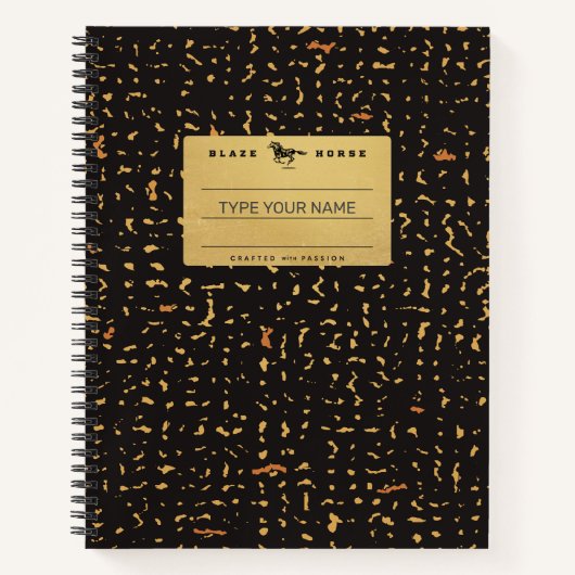 Notitieboek met gepersonaliseerde Gold Composition (Voorkant)