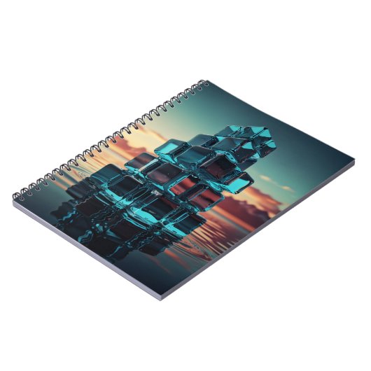 Notitieboek met Glass Cube Pyramid – Tranquil Suns (Linkerzijde)