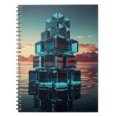 Notitieboek met Glass Cube Pyramid – Tranquil Suns (Voorkant)
