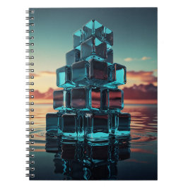 Notitieboek met Glass Cube Pyramid – Tranquil Suns
