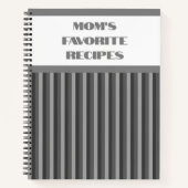 Notitieboek met grijs gestreept spiraalafval (Voorkant)