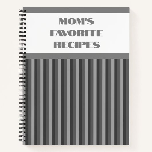 Notitieboek met grijs gestreept spiraalafval (Voorkant)