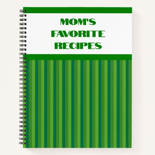 Notitieboek met groene gestripte spiraalontvanger (Voorkant)