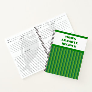 Notitieboek met groene gestripte spiraalontvanger