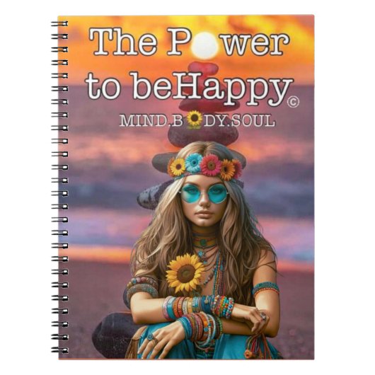 NOTITIEBOEK MET HIPPIETHEMA (Voorkant)