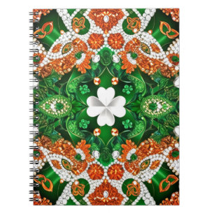 Notitieboek met Ierse kleuren Abstract Design