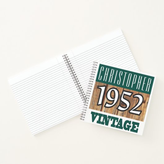 Notitieboek met jaar 1952 Vintage naam (Binnen)