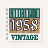 Notitieboek met jaar 1958 Vintage naam (Voorkant)