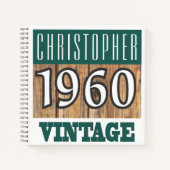 Notitieboek met jaar 1960 vintage naam (Voorkant)