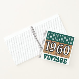 Notitieboek met jaar 1960 vintage naam