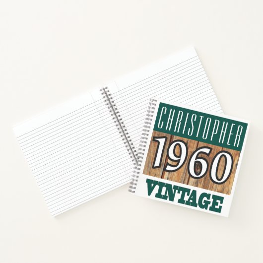 Notitieboek met jaar 1960 vintage naam (Binnen)