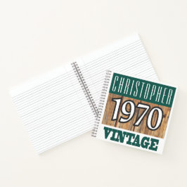 Notitieboek met jaar 1970 Vintage naam