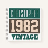Notitieboek met jaar 1982 Vintage naam (Voorkant)