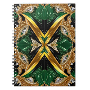 Notitieboek met Jamaicaanse kleuren Abstract Desig