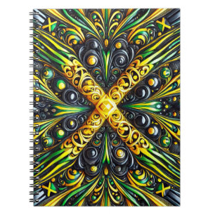 Notitieboek met Jamaicaanse kleuren Abstract Desig