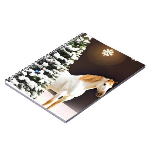 Notitieboek met kerstboom en paard (Linkerzijde)