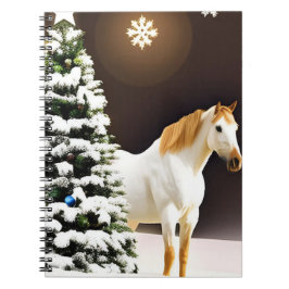 Notitieboek met kerstboom en paard