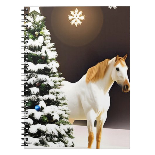 Notitieboek met kerstboom en paard (Voorkant)